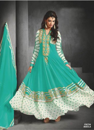 New Designer and Party wear Cyan Salwar Suit