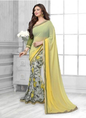 Ayasha Takiya In Beautiful Yellow Designer Saree
