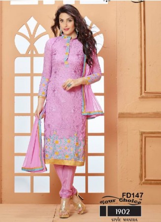 Fabfirki New Pink Embroidered Designer Suit