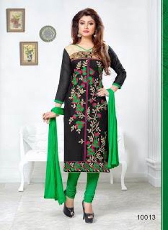 Fabfirki New Green Embroidered Designer Suits