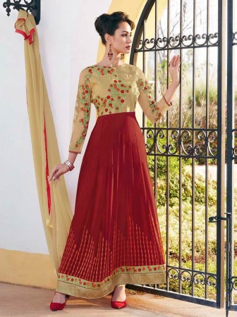 Fabfirki presents New Amazing Maroon Colour Ethnic Gown