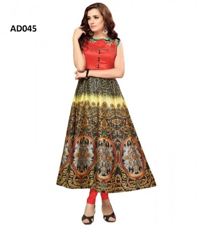 Light copper lahengha and blue short top with Digital printed silk lahengha choli